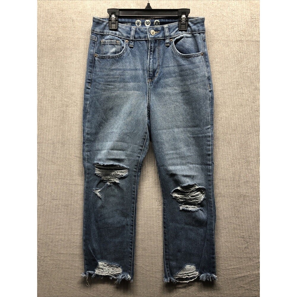 Rewash Jeans Womens Size 5 Factory Destroyed Distressed Raw Hem Grunge Y2K Denim